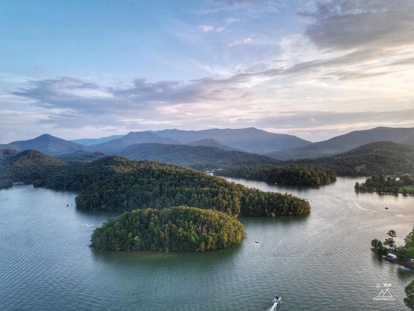 Aerial view of Lake Chatuge in Hiawassee, Georgia. Photo by @overwatchproductions