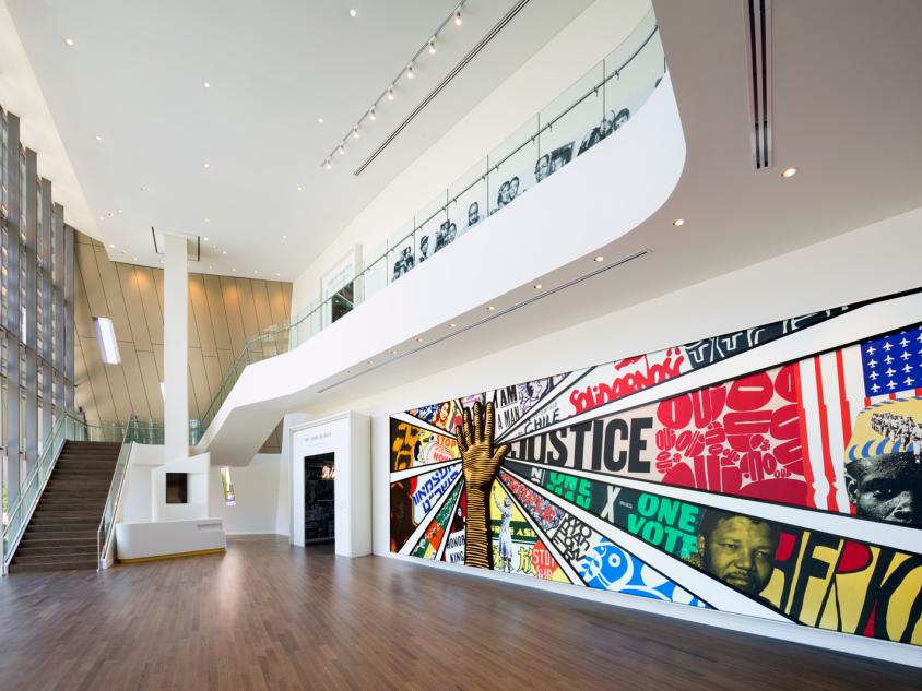Inside the atrium at the National Center for Civil and Human Rights in Atlanta, Georgia