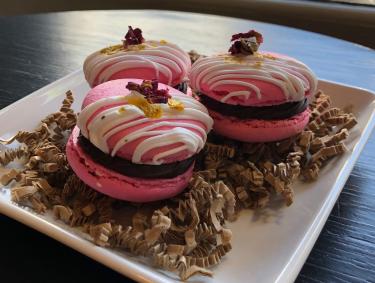 Rose Macarons at Sweet Cacao Chocolates in Thomasville, Georgia