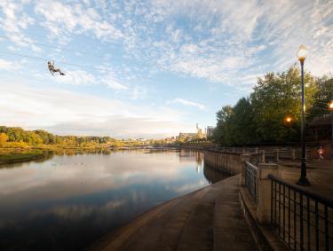 Zipline over the Chattahoochee River in Columbus, Georgia