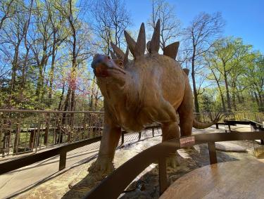 Dinosaur statue outside Fernbank Museum of Natural History in Atlanta, Georgia