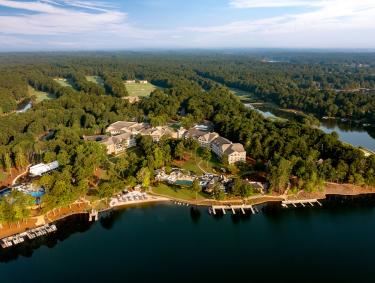 Aerial view of Ritz-Carlton Reynolds, Lake Oconee in Greensboro, Georgia