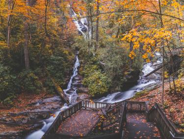 Dukes Creek Falls in Helen, Georgia. Photo by @jake.teki