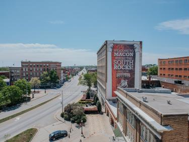 Macon rocks mural in downtown Macon, Georgia