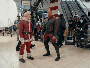 J.K. Simmons and Dwayne Johnson filming Red One in Atlanta, Georgia