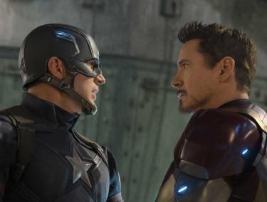 Chris Evans and Robert Downey Jr. in "Captain America: Civil War"