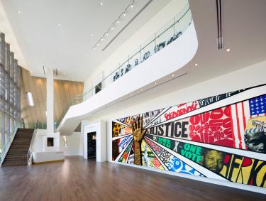 Inside the atrium at the National Center for Civil and Human Rights in Atlanta, Georgia