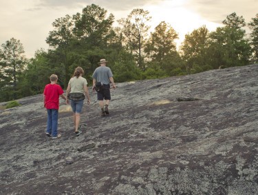 Hiking on Panola Mountain in Stockbridge, Georgia