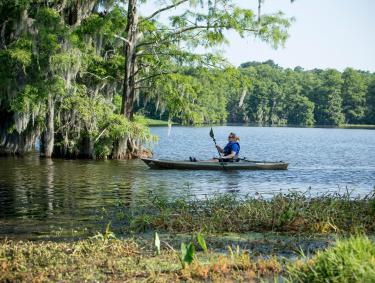 Kayaking Lake Blackshear in Cordele, Georgia