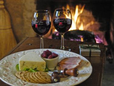 Wine and cheese at the Beechwood Inn in Clayton, Georgia