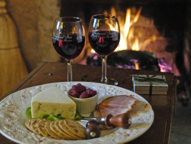 Wine and cheese at the Beechwood Inn in Clayton, Georgia