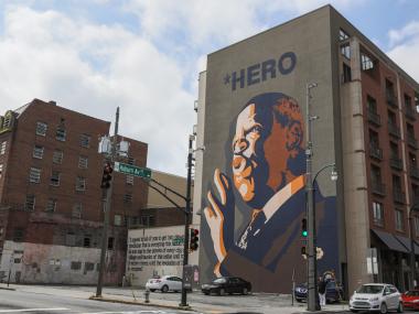 John Lewis mural in Atlanta's Sweet Auburn District