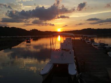 Sunset at Lake Lanier Olympic Park in Gainesville, Georgia