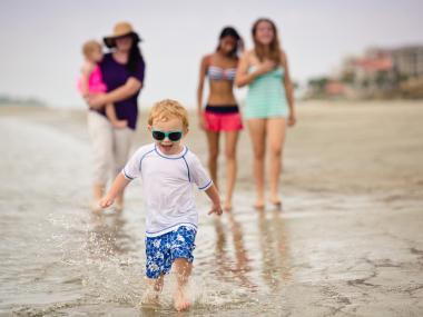 Playing on the beach on St. Simons Island, Georgia