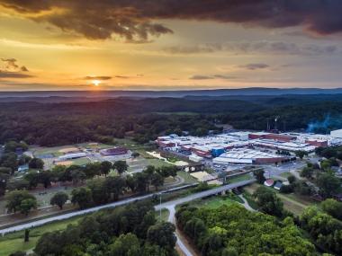 Aerial view of Trion, Georgia