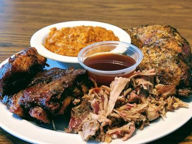 Barbecue at Echo South Restaurant in Carnesville, Georgia