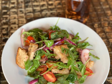Panzanela salad at Three Blind Mice in Lilburn, Georgia