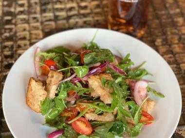 Panzanela salad at Three Blind Mice in Lilburn, Georgia