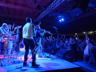Red Baraat on stage at Savannah Music Festival