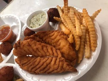 Fried grouper at Brown's Seafood in Ashburn, Georgia