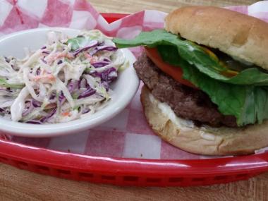 Burger at The Grill in Cochran, Georgia