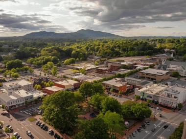 Aerial view of downtown Marietta, Georgia