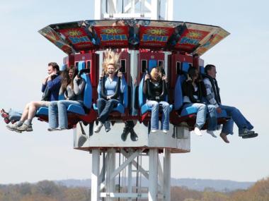 Thrill ride at Lake Winnepesaukah Amusement Park in Rossville, Georgia