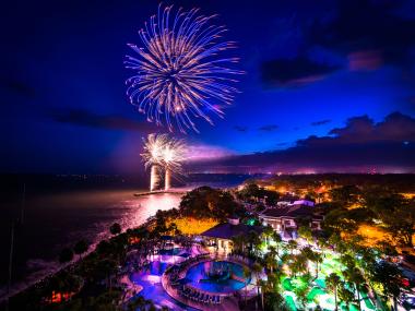 July 4 Fireworks on St. Simons Island, Georgia