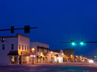 Downtown Camilla, Georgia, at night