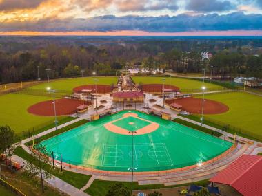 Aerial view of Miracle Field in Valdosta, Georgia