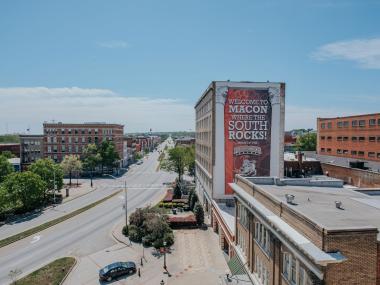 Macon rocks mural in downtown Macon, Georgia
