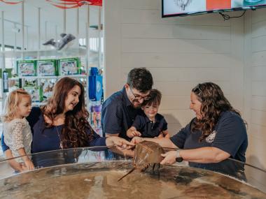 Family at Tybee Island Science Center on Tybee Island, Georgia