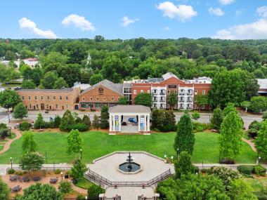 Aerial view of the James Madison Inn in Madison, Georgia