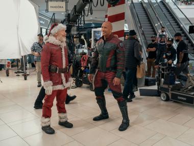 J.K. Simmons and Dwayne Johnson filming Red One in Atlanta, Georgia