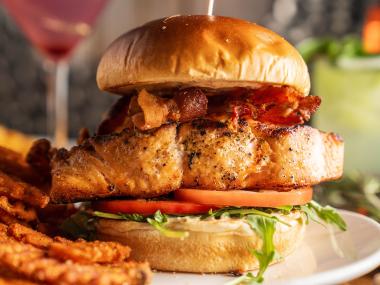 Salmon BLT with fries