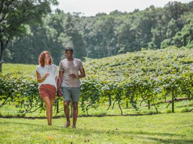 Couple at Cartecay Vineyards in Ellijay, Georgia