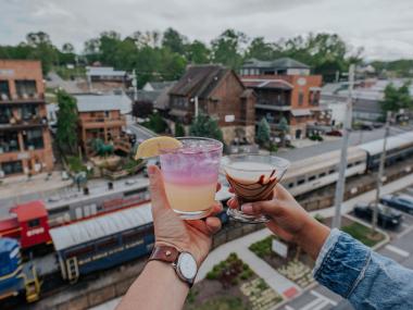 Cocktails at Hook and Eye in Blue Ridge, Georgia