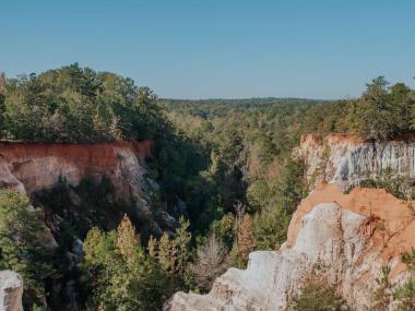 Providence Canyon in Lumpkin, Georgia. Photo by @gcalebjones