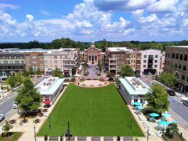 Aerial view of downtown Alpharetta, Georgia