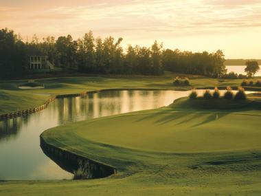 Holes 2 and 3 at The Landing Golf Course in Greensboro, Georgia