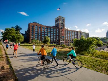 Cycling on the Atlanta BeltLine near Ponce City Market