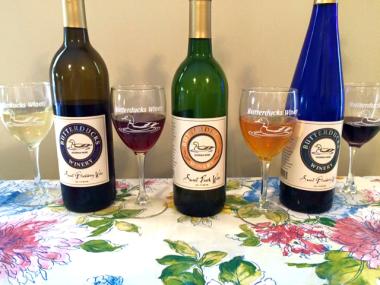 Three Sweet Wines from Butterducks Winery in Guyton, Georgia