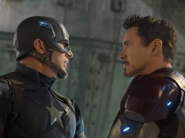 Chris Evans and Robert Downey Jr. in "Captain America: Civil War"