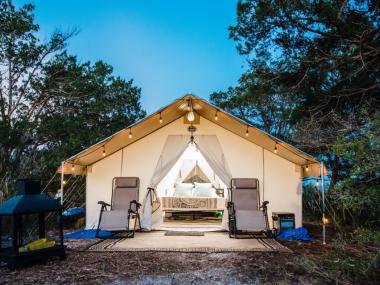 Camping on Little Raccoon Key off Jekyll Island, Georgia