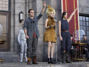 Tributes with Effie in The Hunger Games: Catching Fire