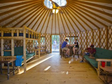 Tugaloo State Park yurt interior, Lavonia, Georgia