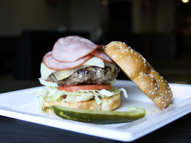 Burger at Rigby's Entertainment Complex in Warner Robins, Georgia