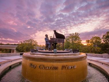 Sunset at Ray Charles Plaza in Albany, Georgia