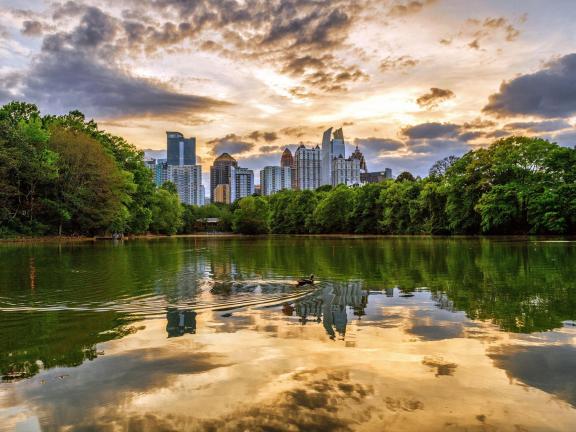 View of Atlanta skyline from Piedmont Park