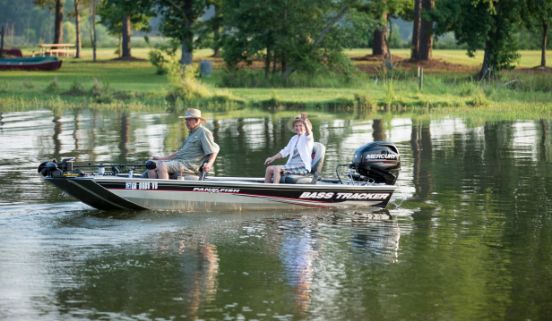 Couple in a boat at George T. Bagby State Park